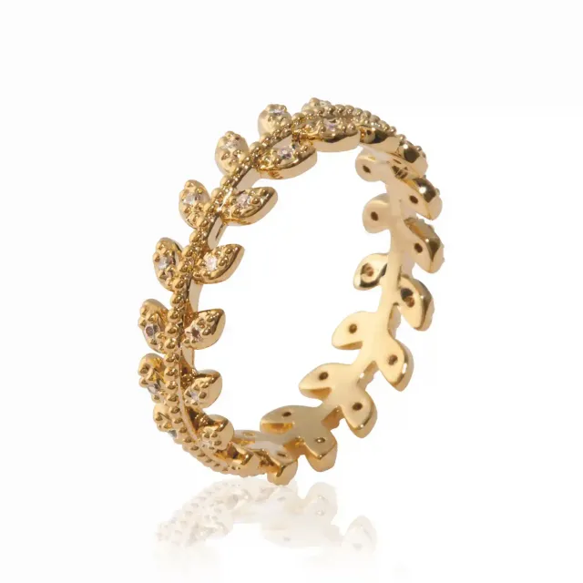 Oriana France bague couronne laurier plaqué or