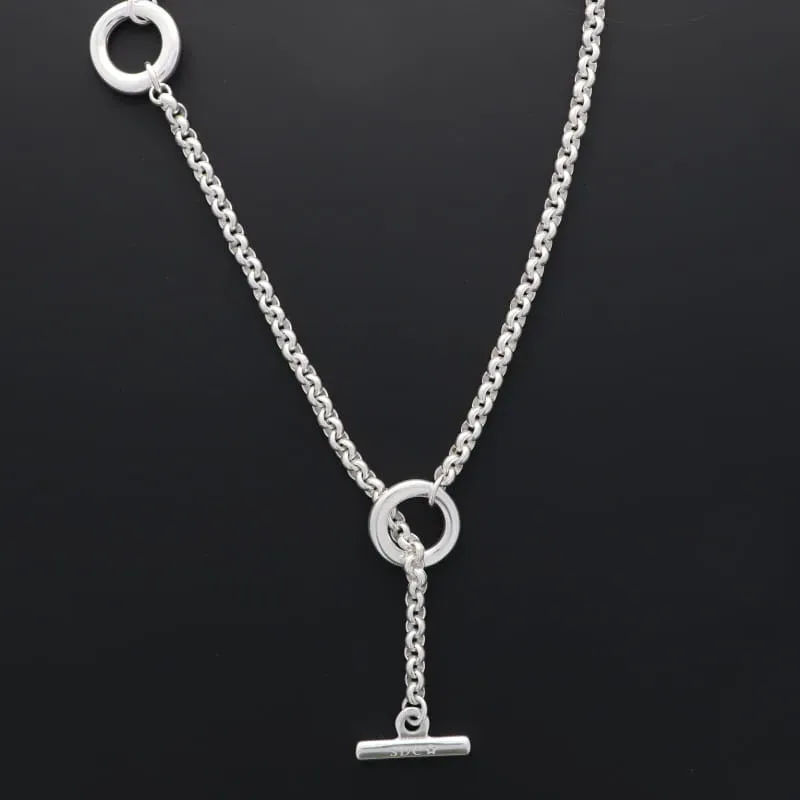 Secret de Cuir N°1030 sautoir 2 bouées plaqué argent