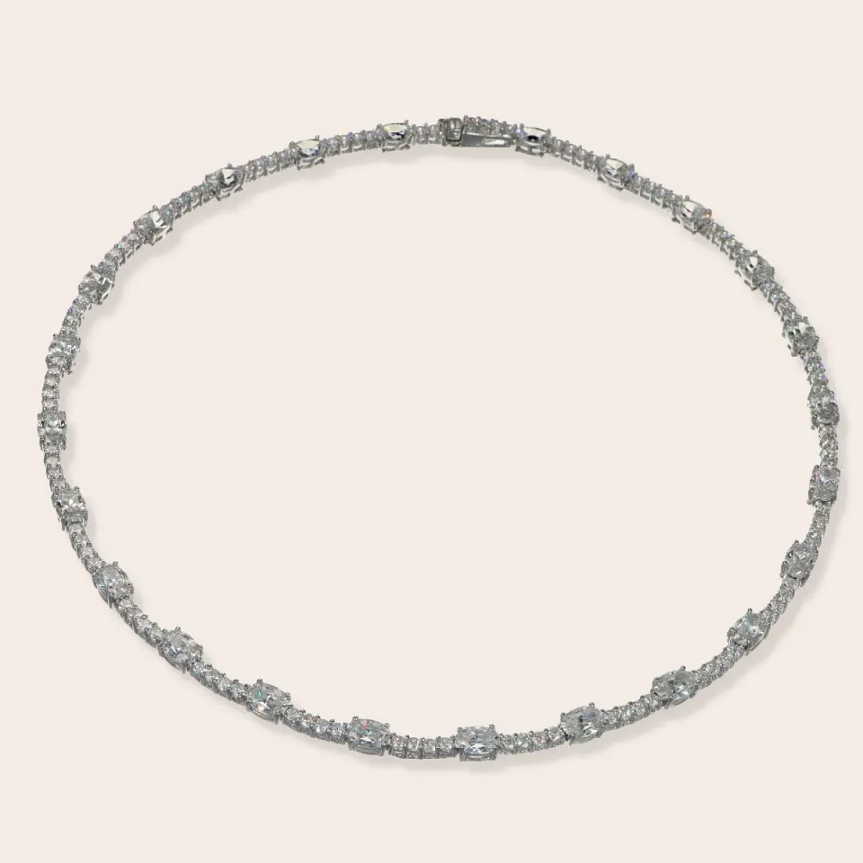 ULTIMA EDIZIONE Ovalini collier ras-de-cou ovales blanc