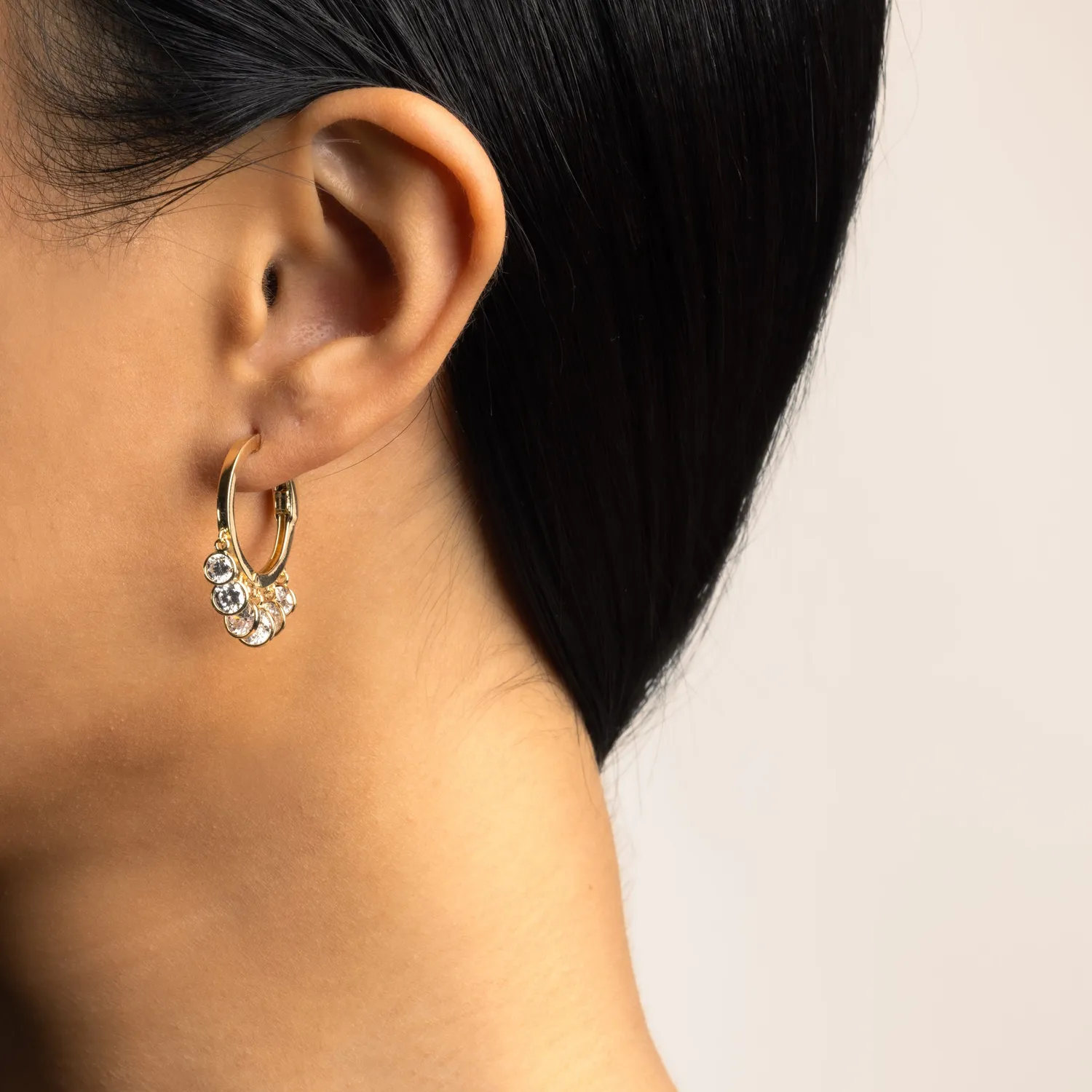 Ultima Edizione cerchio zircons boucles créoles pendantes