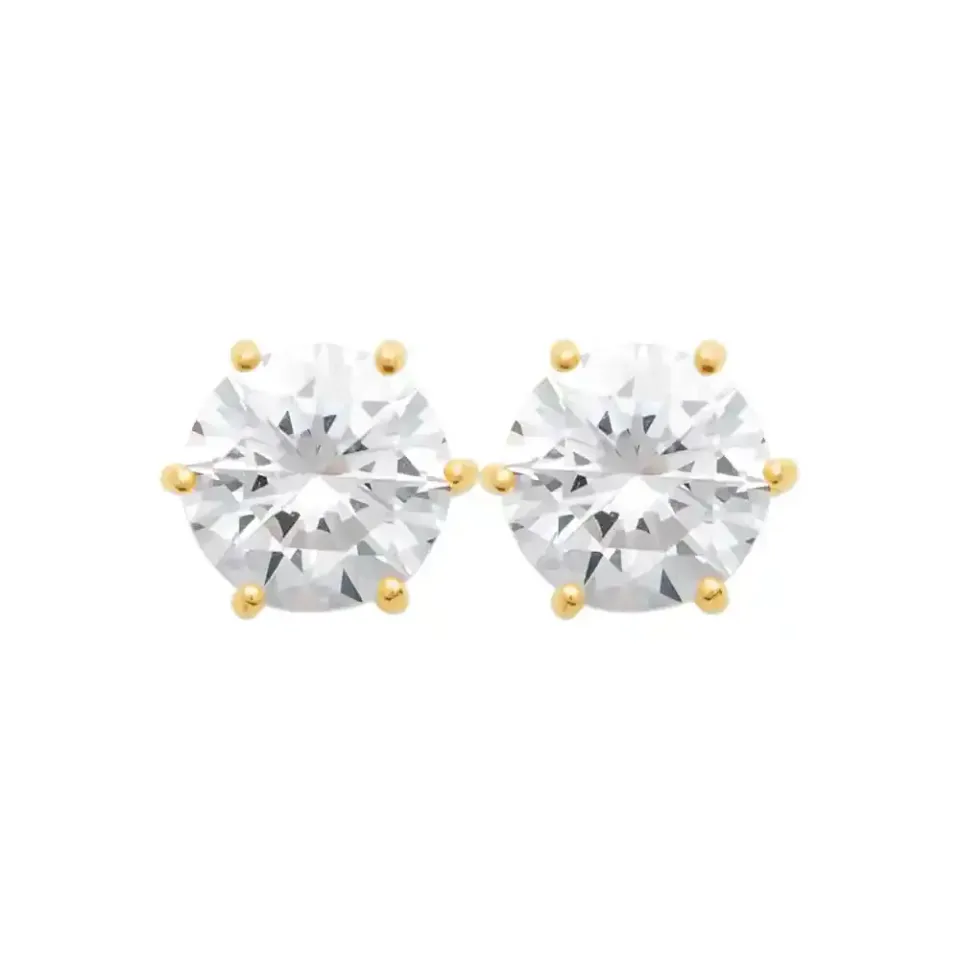 Oriana France zircon clous d’oreilles plaqué or hypoallergénique