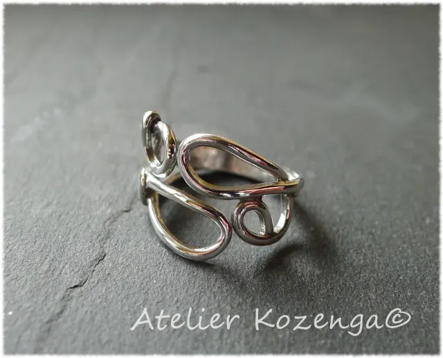 L'Atelier Kozenga Initiales L P H E bague argent 950 sur mesure