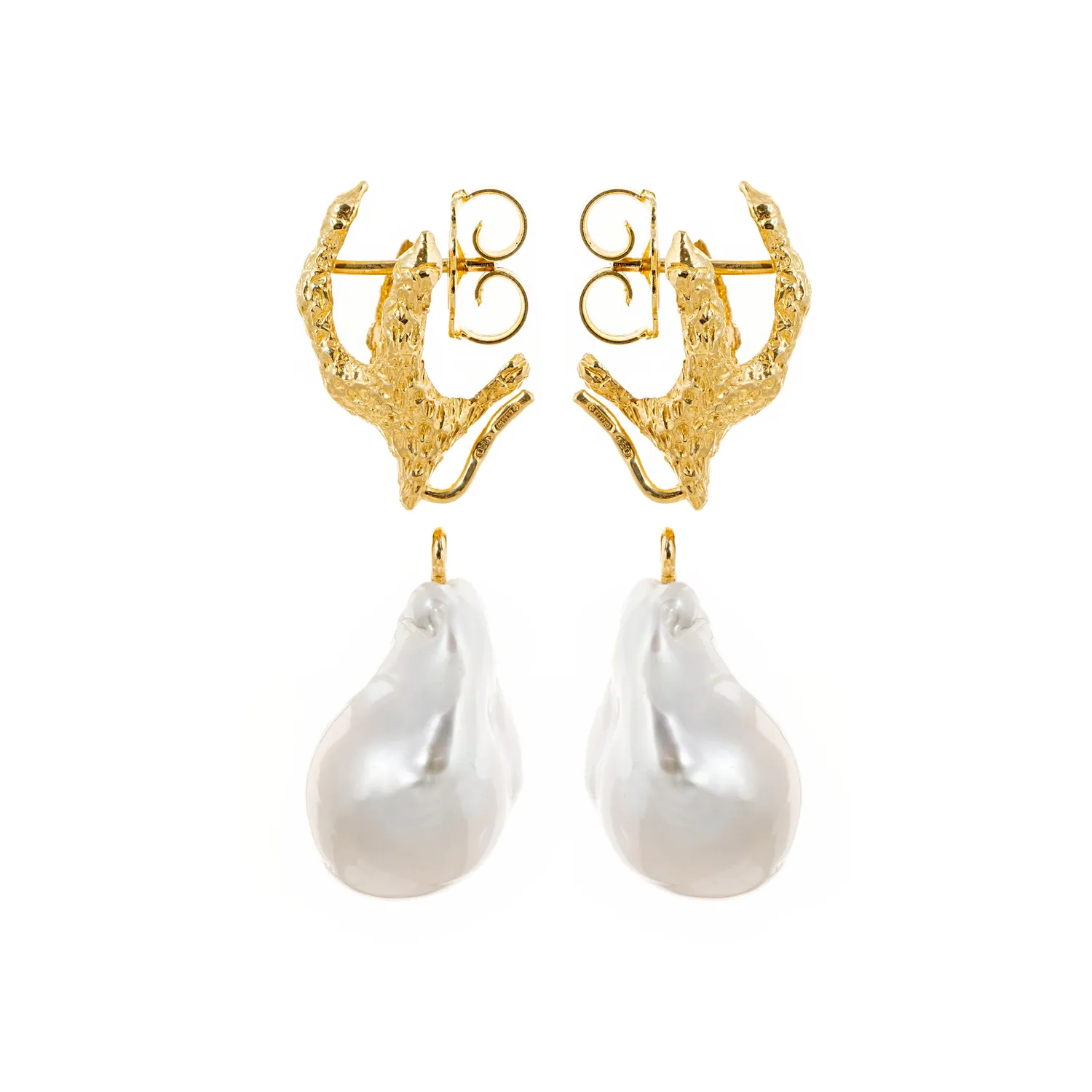 Lorella Tamberi Artemis Talon boucles d'oreilles perle baroque