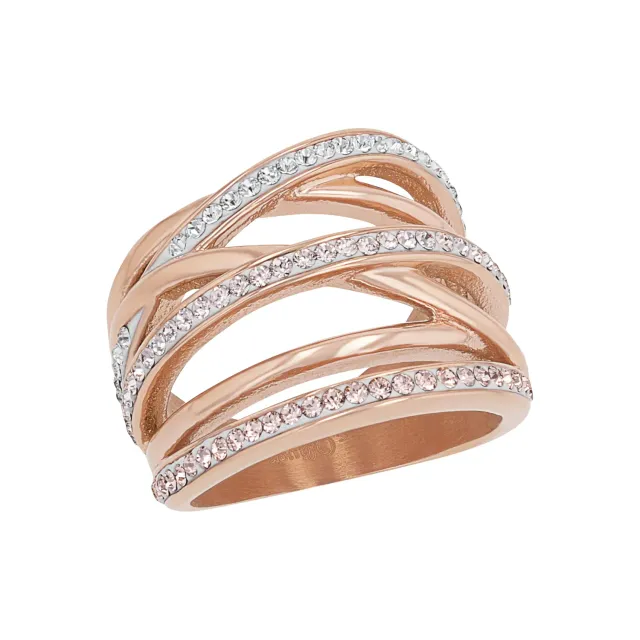 s.Oliver bague acier femme cristal bicolore taille 58