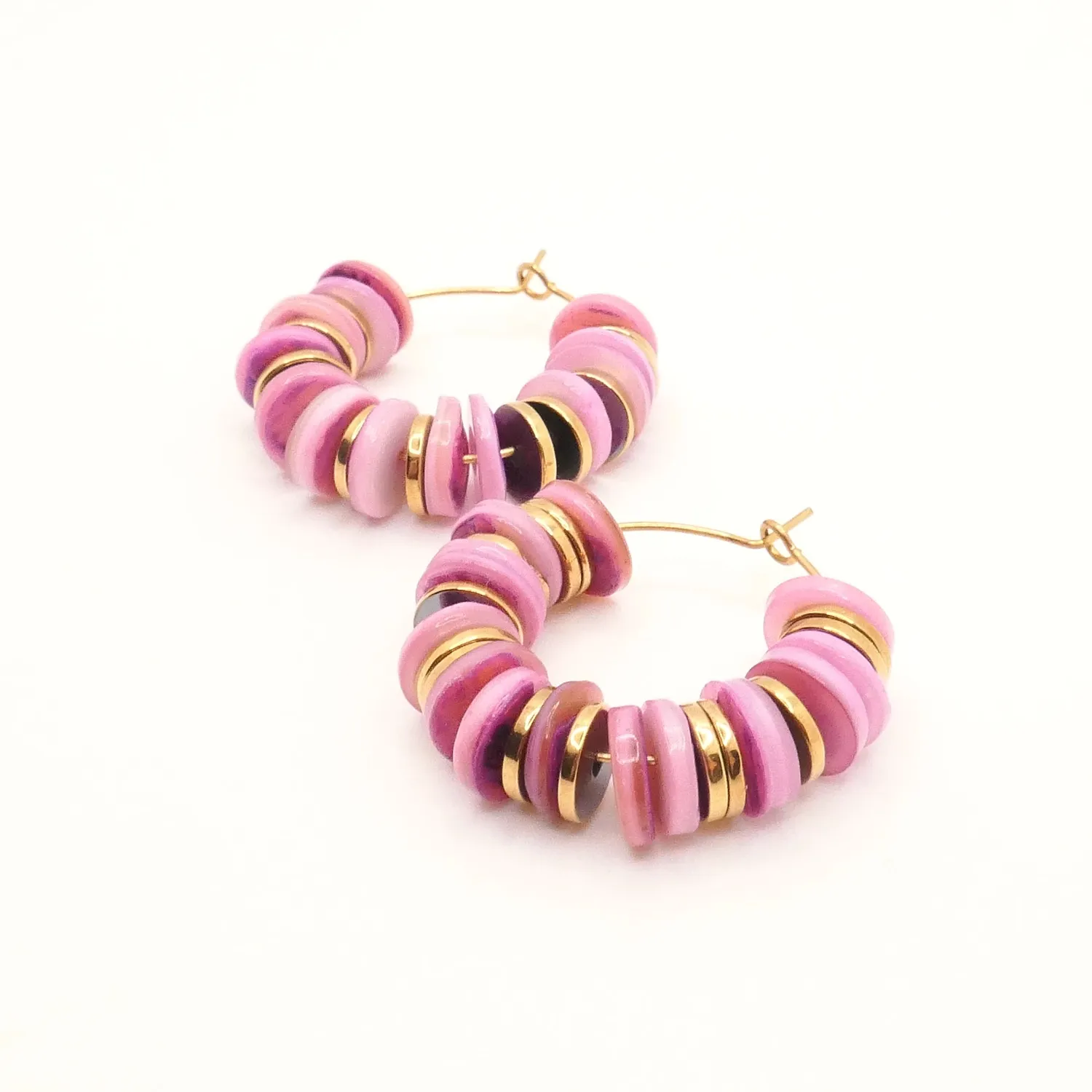 Cloralys Savana boucles d’oreilles créoles 2,5 cm rosé