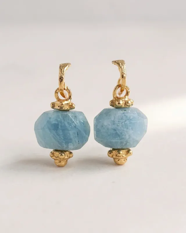 Elise Tsikis Dallas boucles pierre aigue-marine 2,8 cm