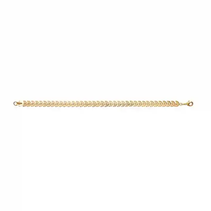 Oriana France bracelet plaqué or feuilles laurier 16 cm