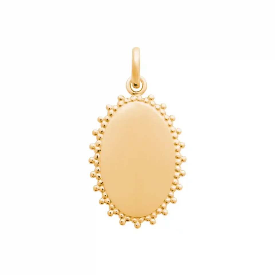 Oriana France pendentif losange soleil plaqué or