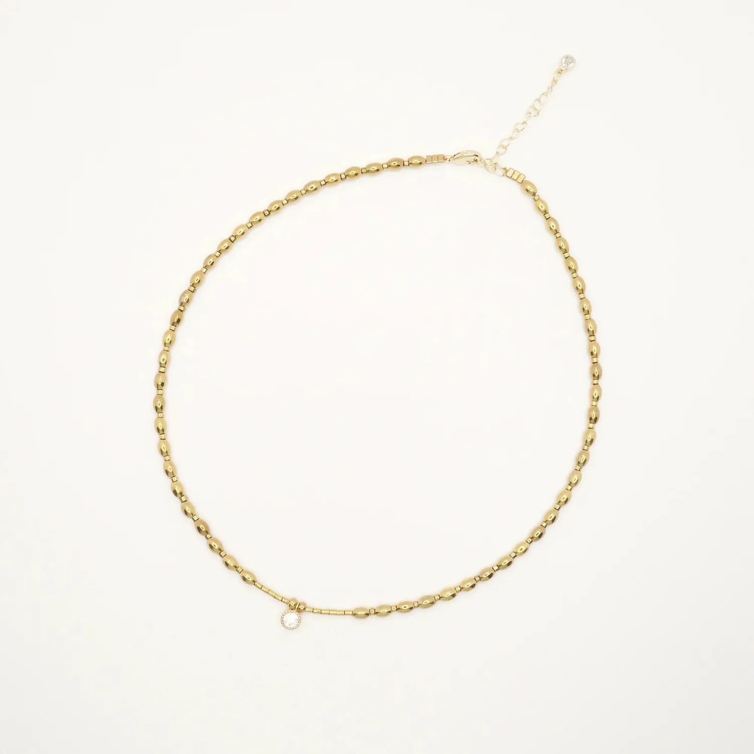 Cloralys Harper collier hématite gold zircon 36 cm