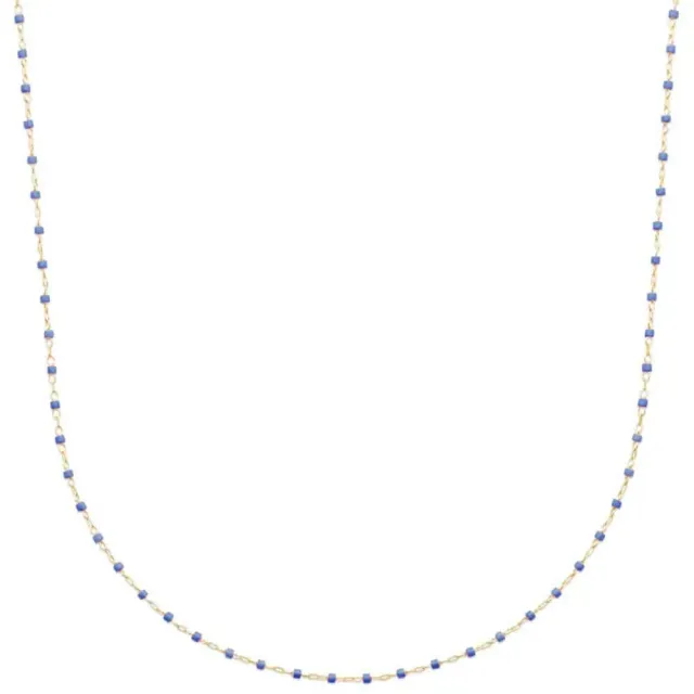 Oriana France collier perles miyuki bleues plaqué or fin