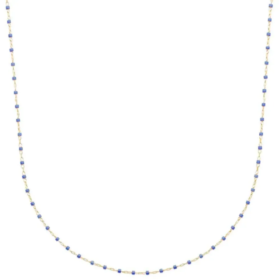 Oriana France collier perles miyuki bleues plaqué or fin