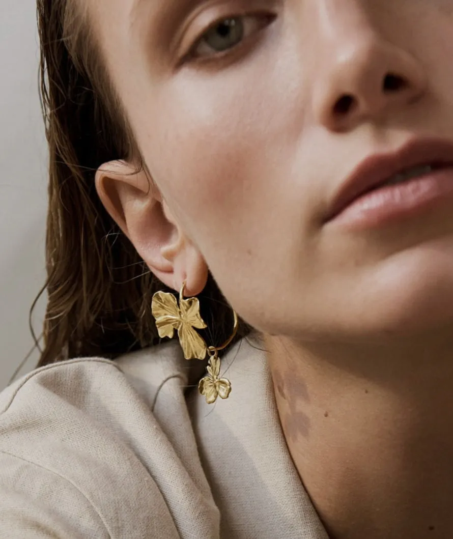Elise Tsikis Oréade boucles d'oreilles créoles 6,5 cm doré