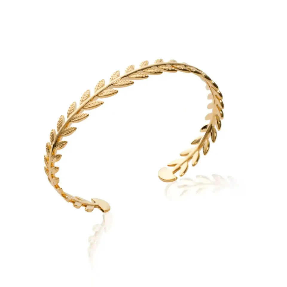 Oriana France jonc laurier bracelet plaqué or
