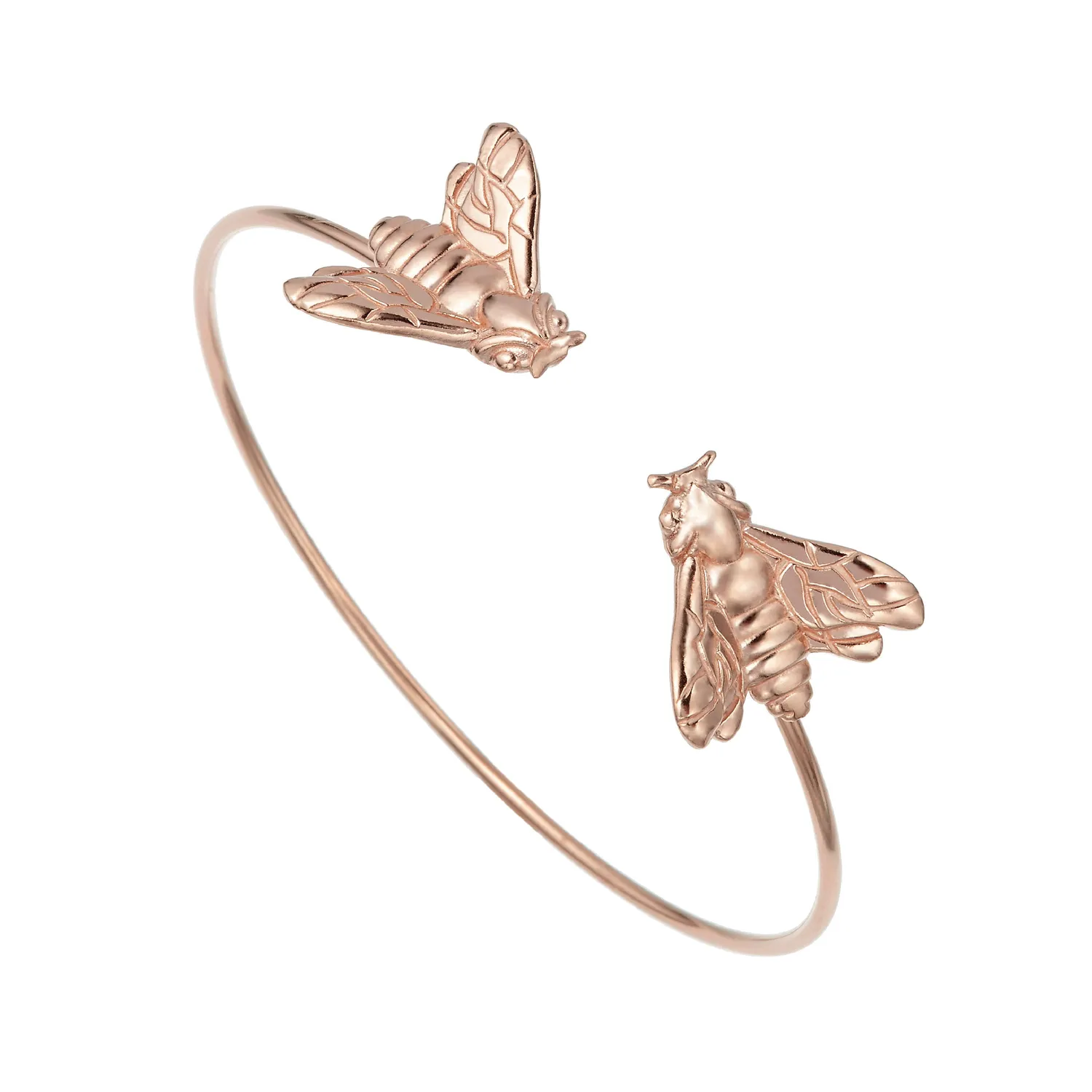 Lorella Tamberi Canal Bee Queen bracelet deux abeilles doré rose