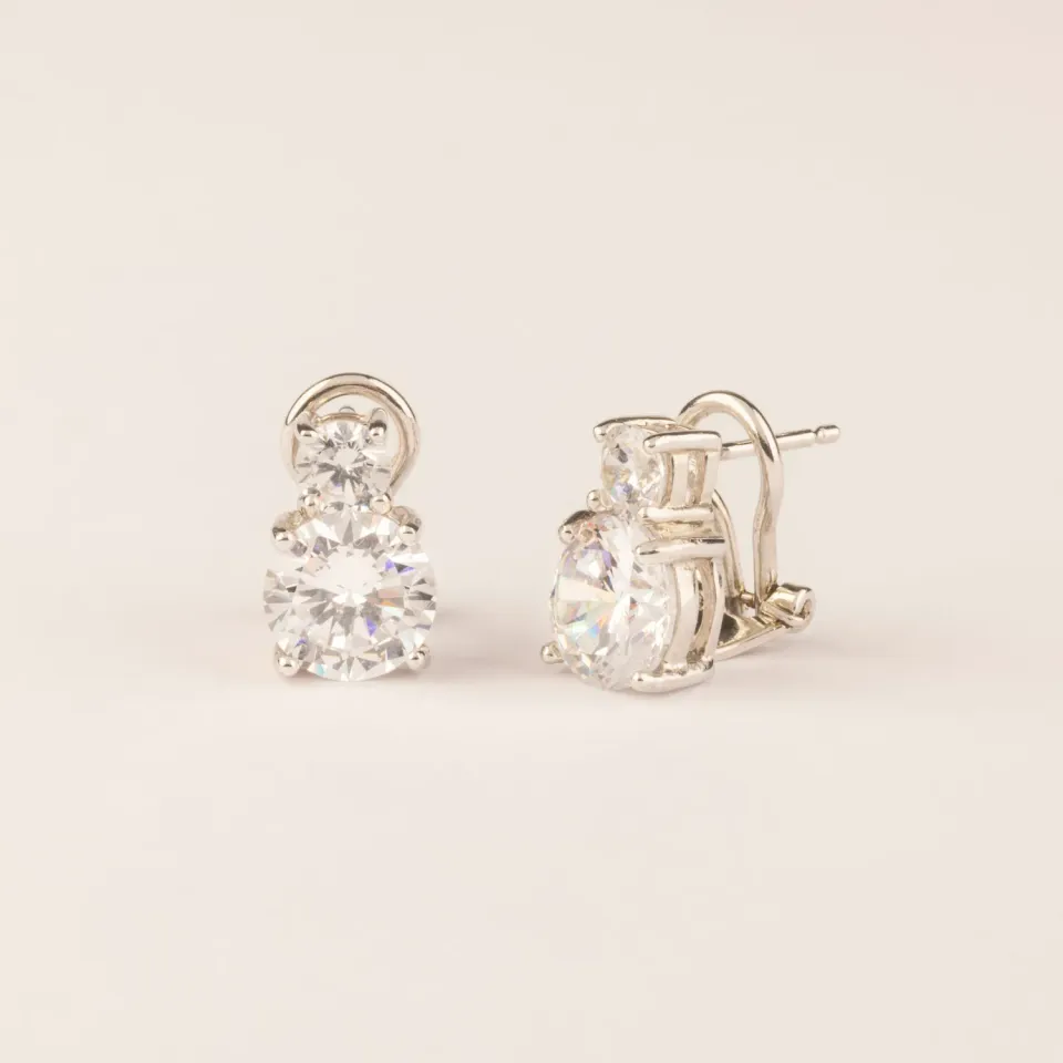 Ultima Edizione Double Zircon Brillant boucles d'oreilles