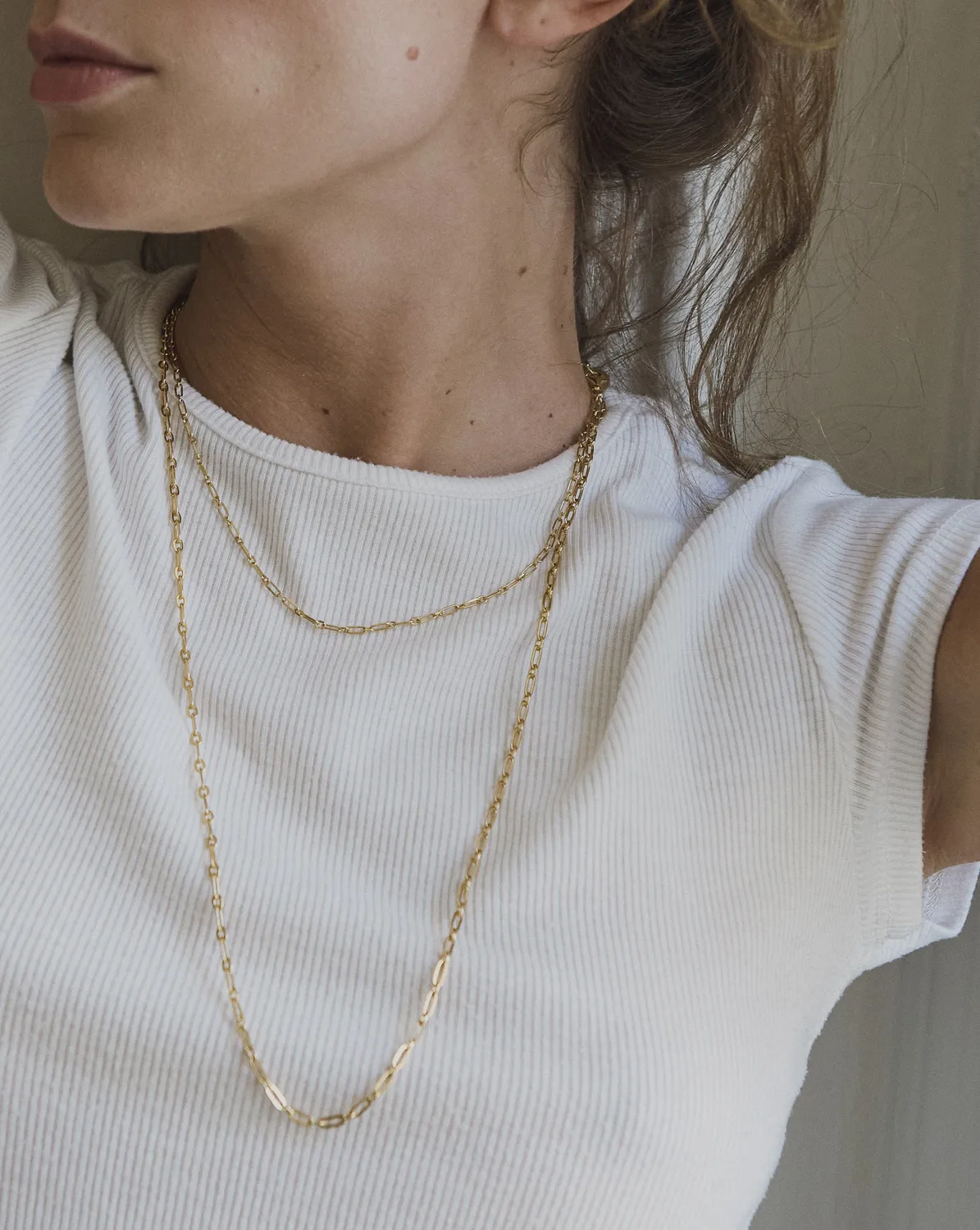 Elise Tsikis Eleusis large collier chaîne 45 cm doré