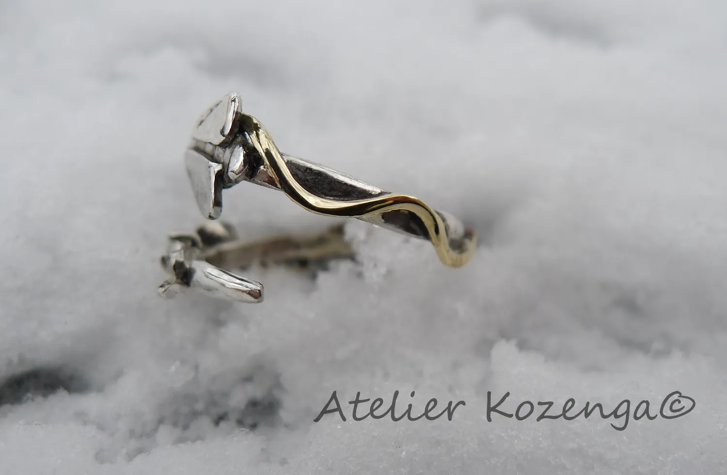 L'Atelier Kozenga Abeille bague argent laiton réglable