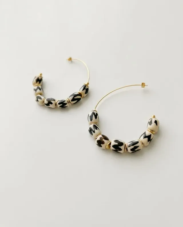 Elise Tsikis Kadi boucles perles céramique 7 cm