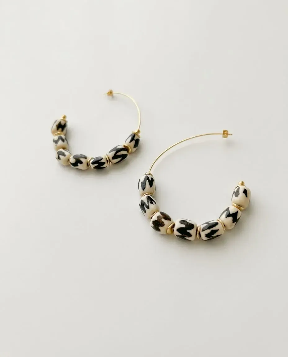 Elise Tsikis Kadi boucles perles céramique 7 cm