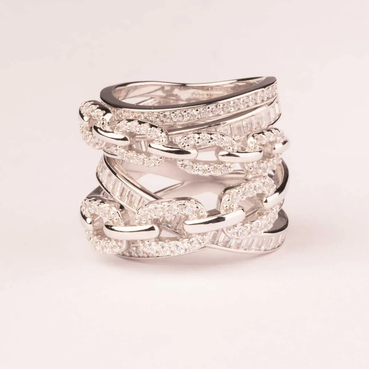 Ultima Edizione fascia chaîne bague maille entrelacée