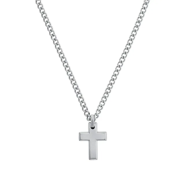 s.Oliver Collier Homme Pendentif Croix Acier Argenté
