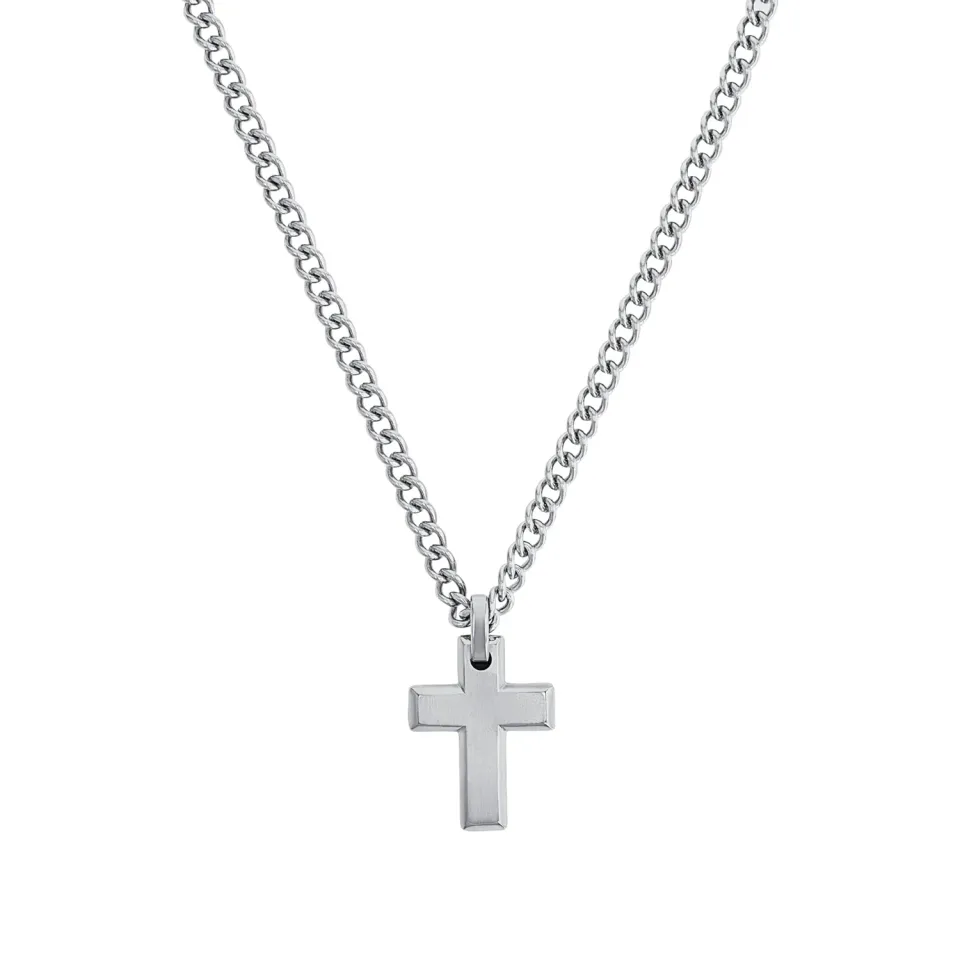 s.Oliver Collier Homme Pendentif Croix Acier Argenté
