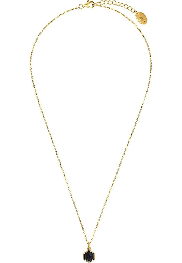 s.Oliver bague argent 925 hexagone noir zircone