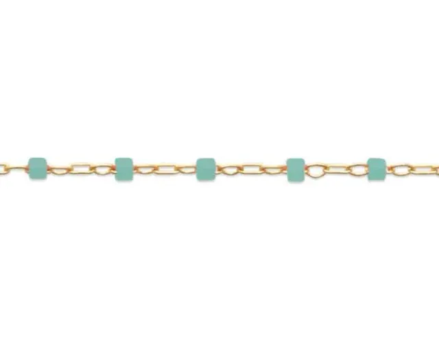 Oriana France bracelet perles miyuki turquoises plaqué or