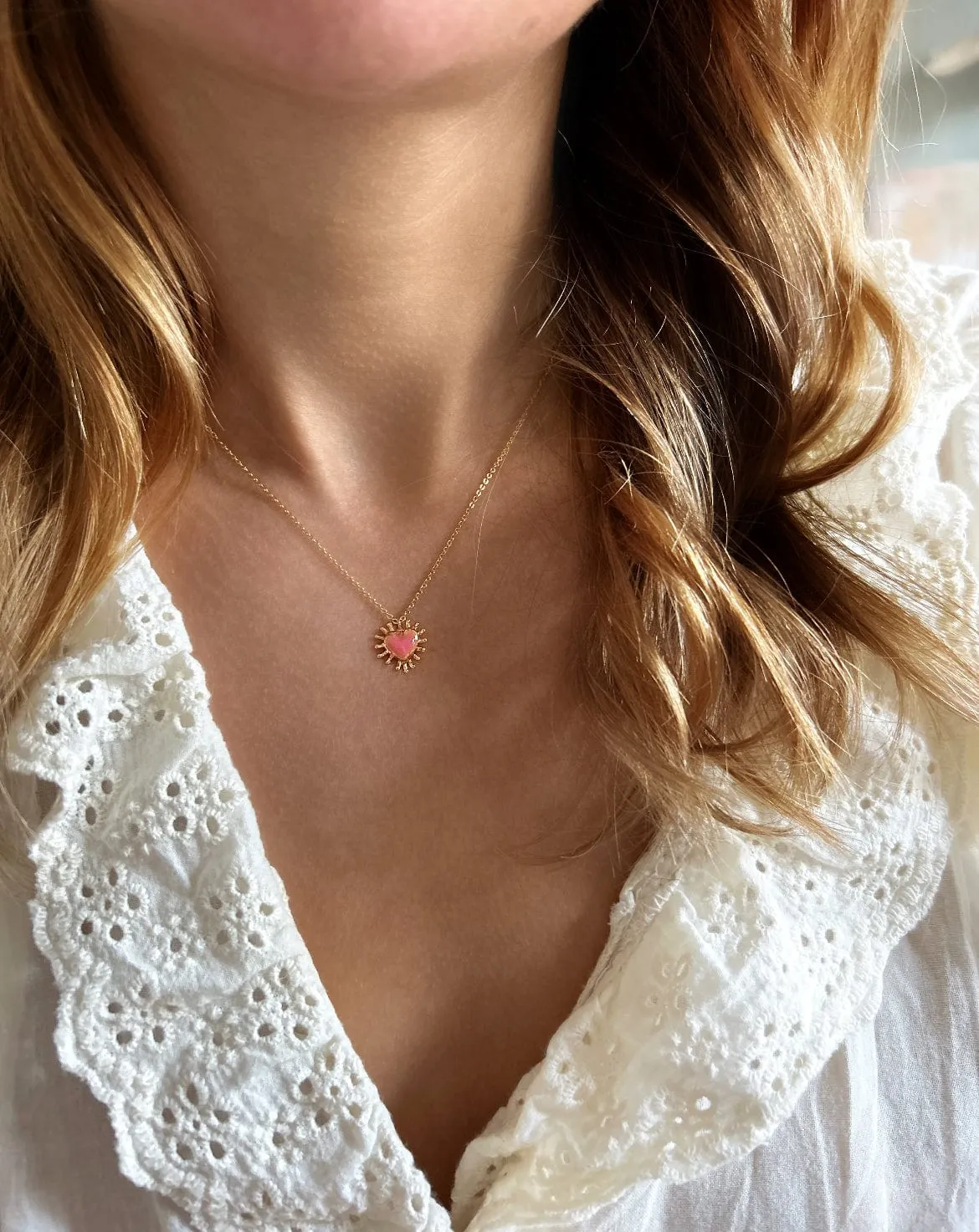 Elise Tsikis Esperenza collier coeur rose doré