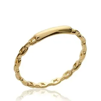 Oriana France bague chaîne rigide plaqué or 3 microns