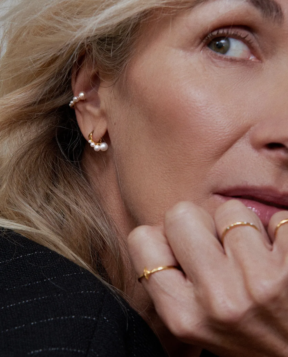 Elise Tsikis Hellenica Myrine boucles d’oreilles perles martelées