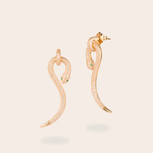ULTIMA EDIZIONE orecchino pendente serpe pavé boucles d'oreilles