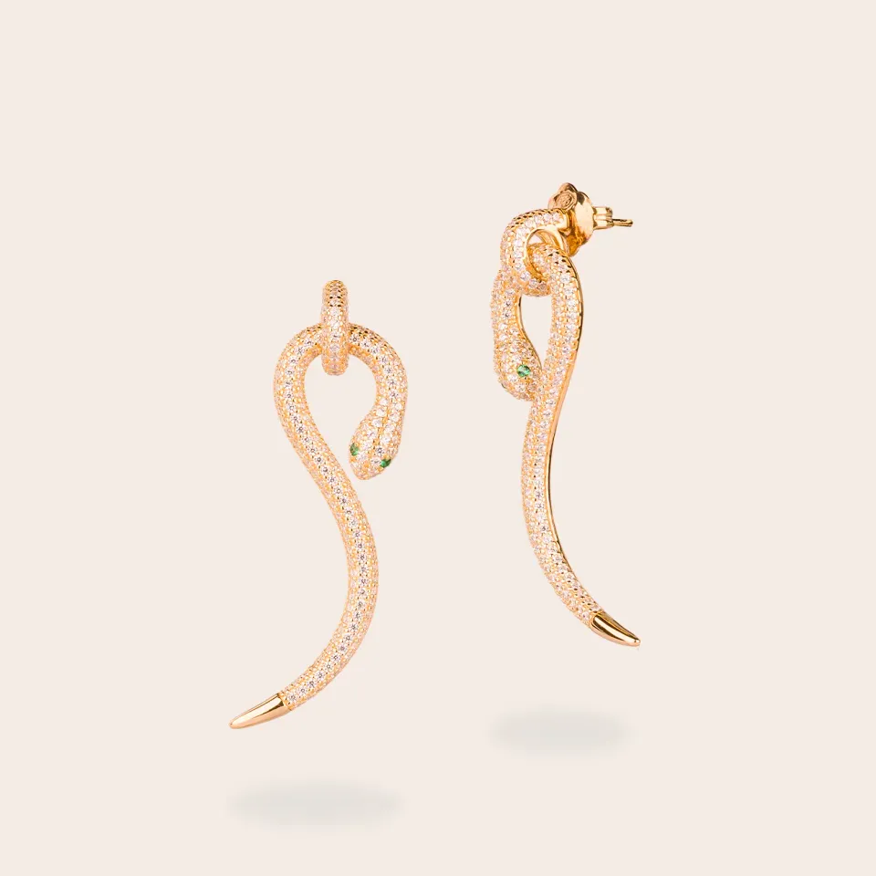 ULTIMA EDIZIONE orecchino pendente serpe pavé boucles d'oreilles