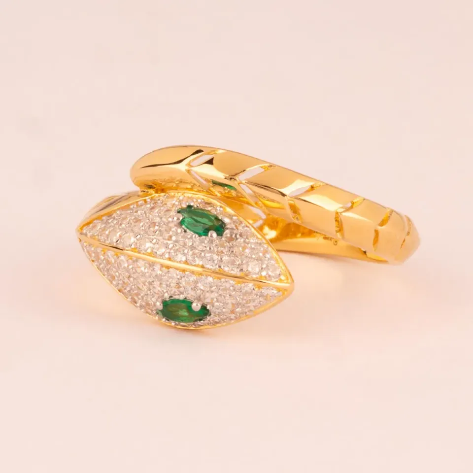 Ultima Edizione Serpente bague serpent zircons blancs