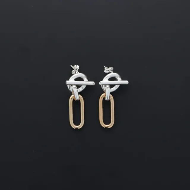 Secret de Cuir N°1604 boucles d'oreilles 455 bicolore