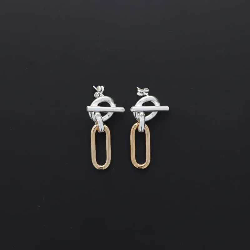 Secret de Cuir N°1604 boucles d'oreilles 455 bicolore