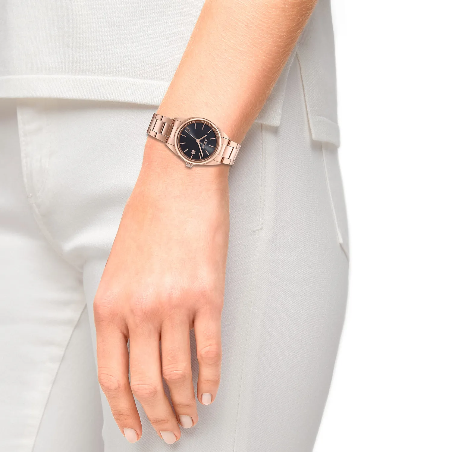 s.Oliver montre femme acier rosé cadran noir