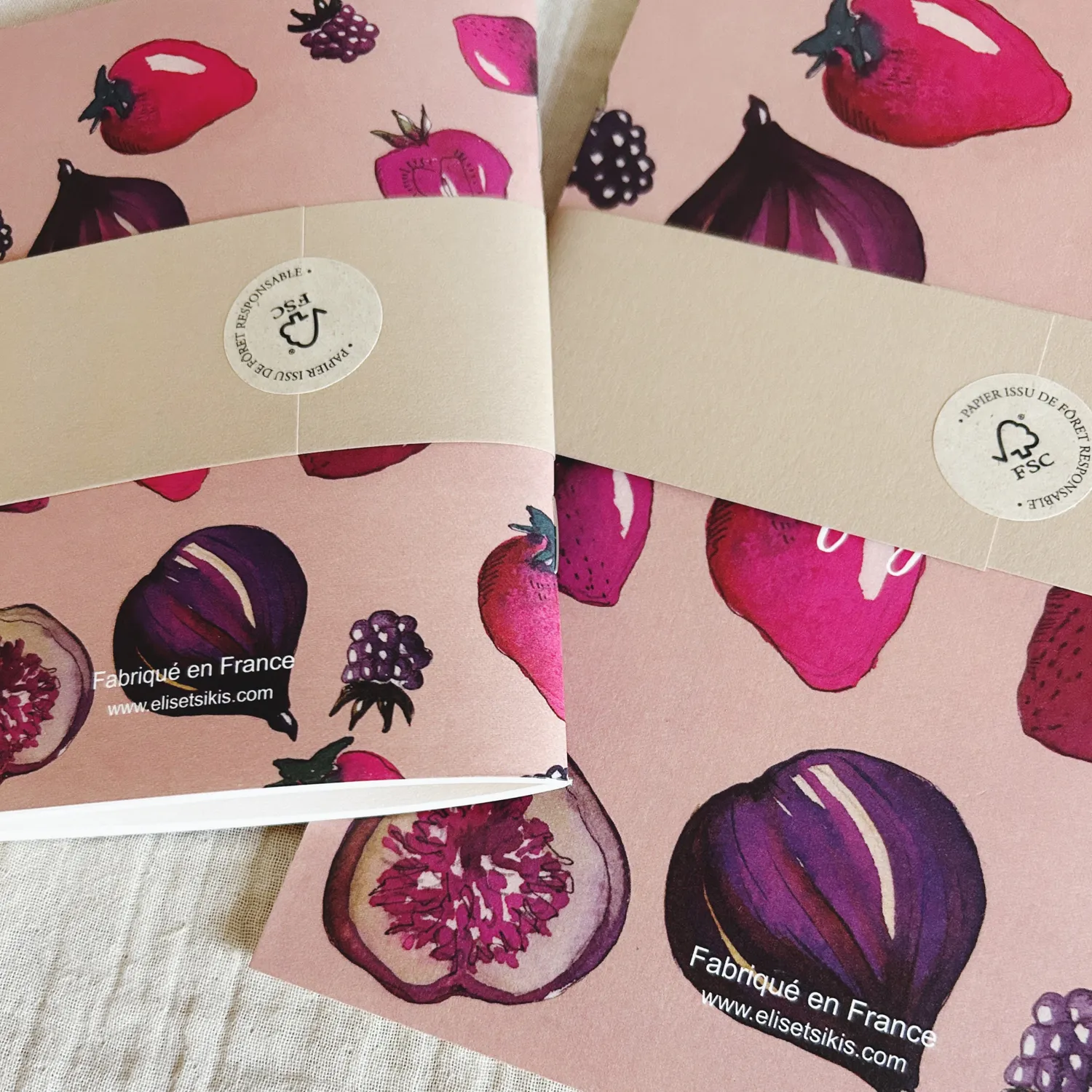 Elise Tsikis Catherine carnets fruits A5 + A6 lot de 2