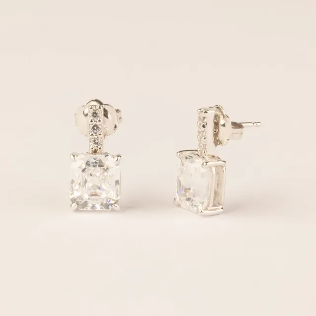 ULTIMA EDIZIONE barretta zircone émeraude boucles d'oreilles