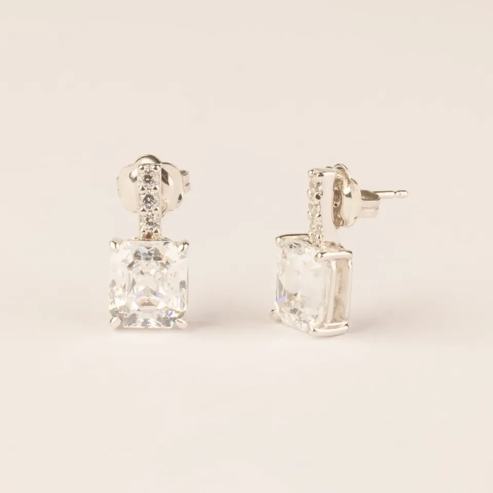 ULTIMA EDIZIONE barretta zircone émeraude boucles d'oreilles