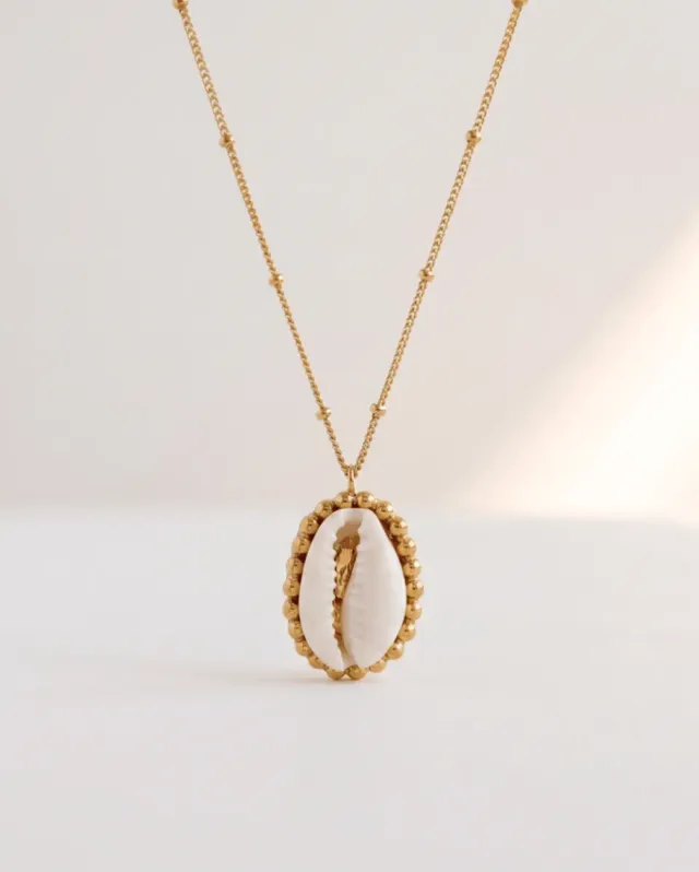 Elise Tsikis Sadri collier coquillage doré 45 cm