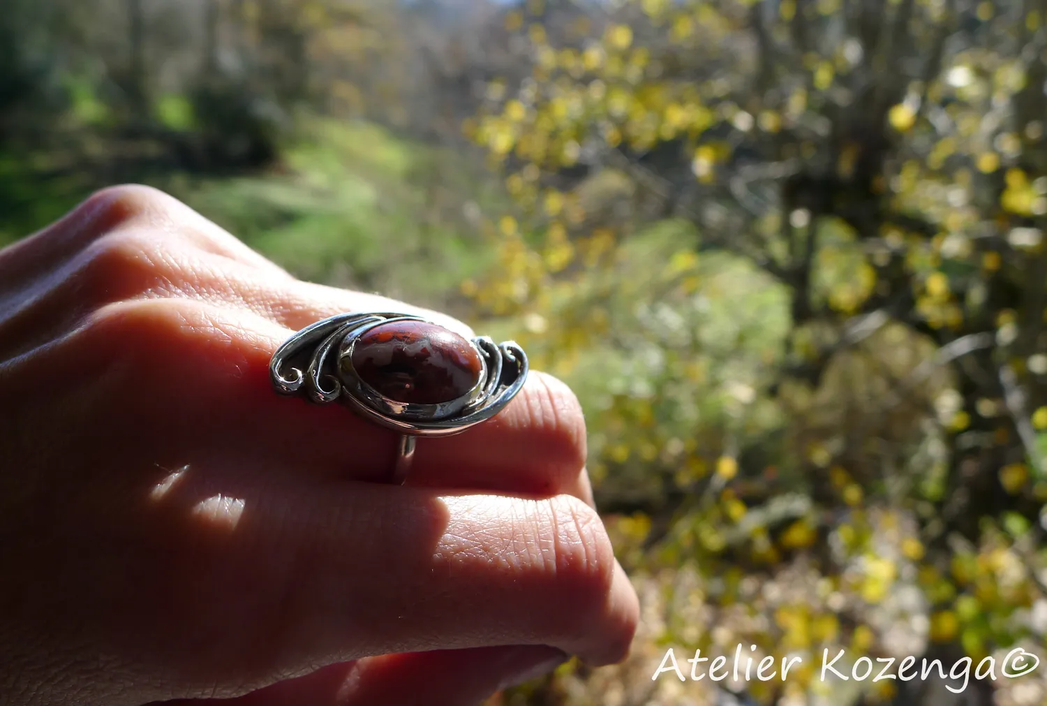 L'Atelier Kozenga Jaspe bague argent pierre naturelle