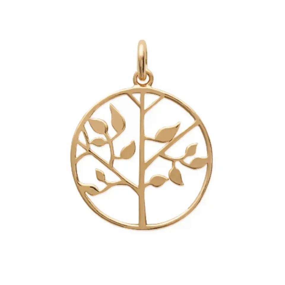 Oriana France Arbre de Vie pendentif plaqué or cercle