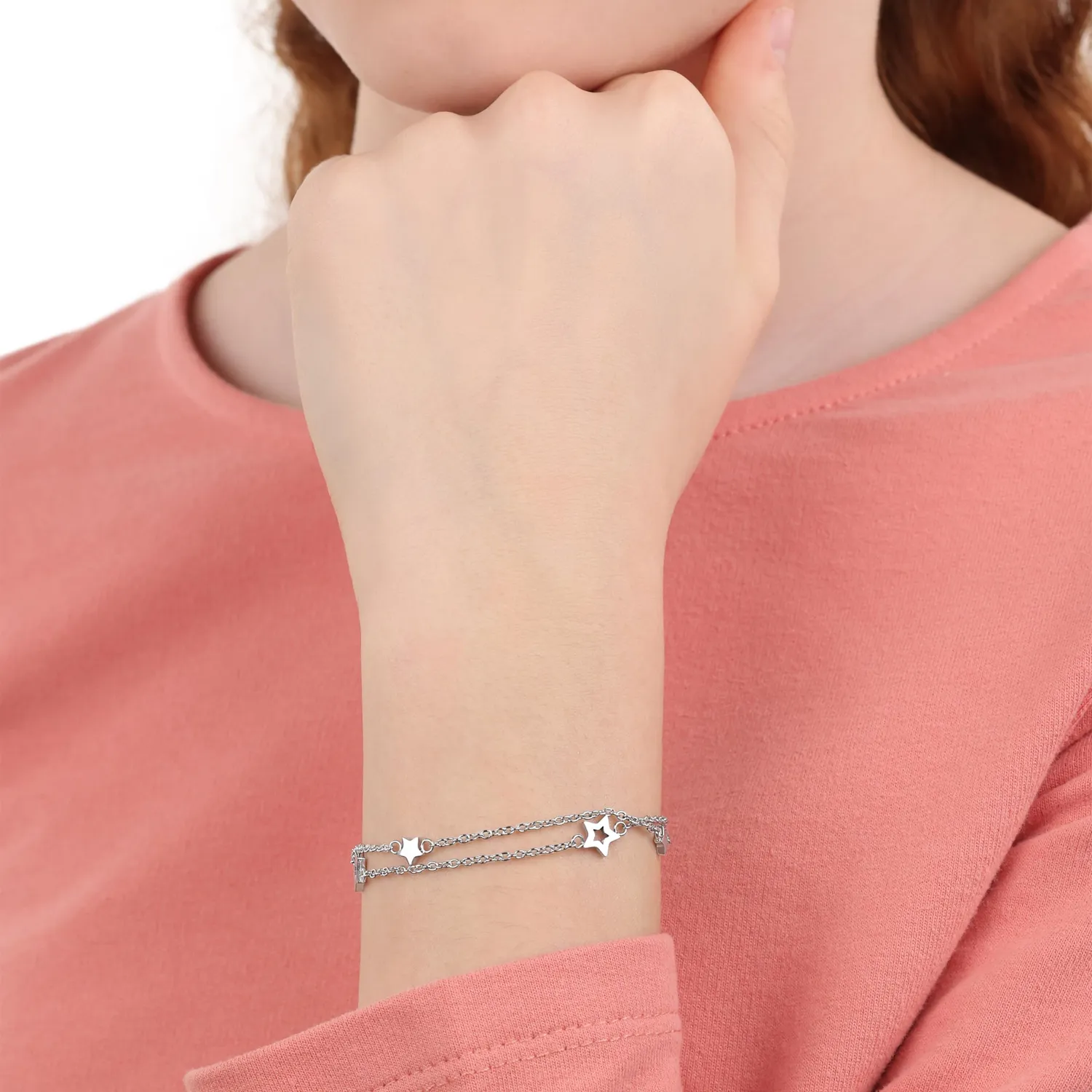 s.Oliver Bracelet Fille Acier Argenté Étoiles 16 cm