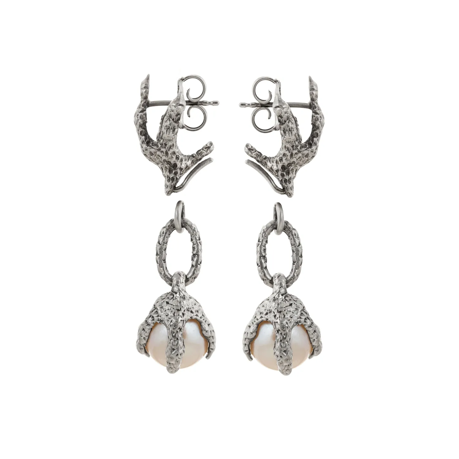 Lorella Tamberi Canal Artemis Double Talon boucles perle argent