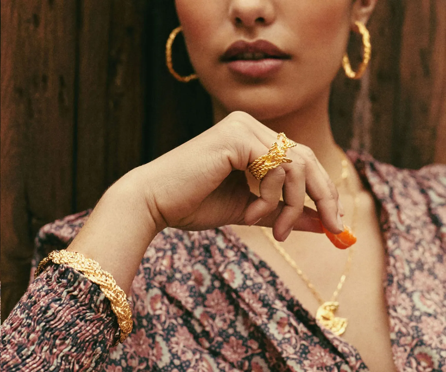 Elise Tsikis Trinidad Pena bague or jaune torsadée