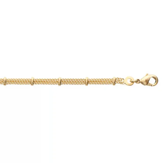 Oriana France bracelet Agathe plaqué or chaîne double doré