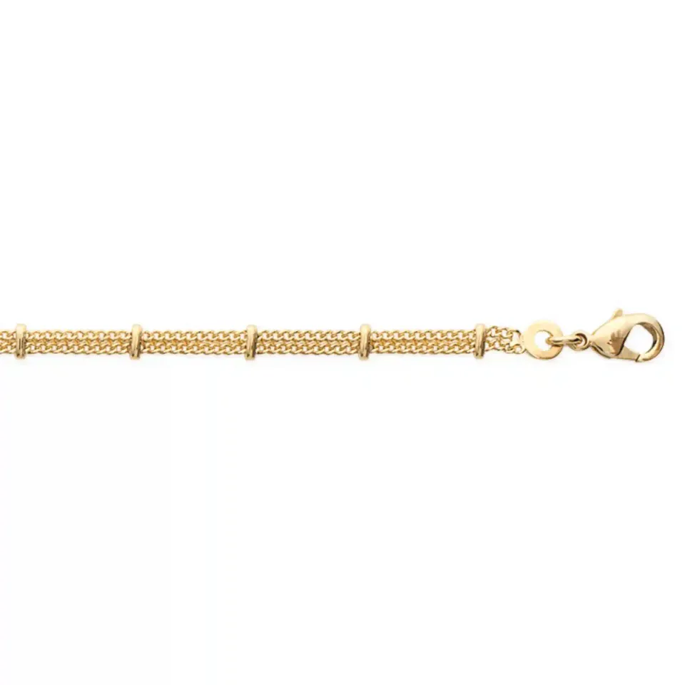 Oriana France bracelet Agathe plaqué or chaîne double doré