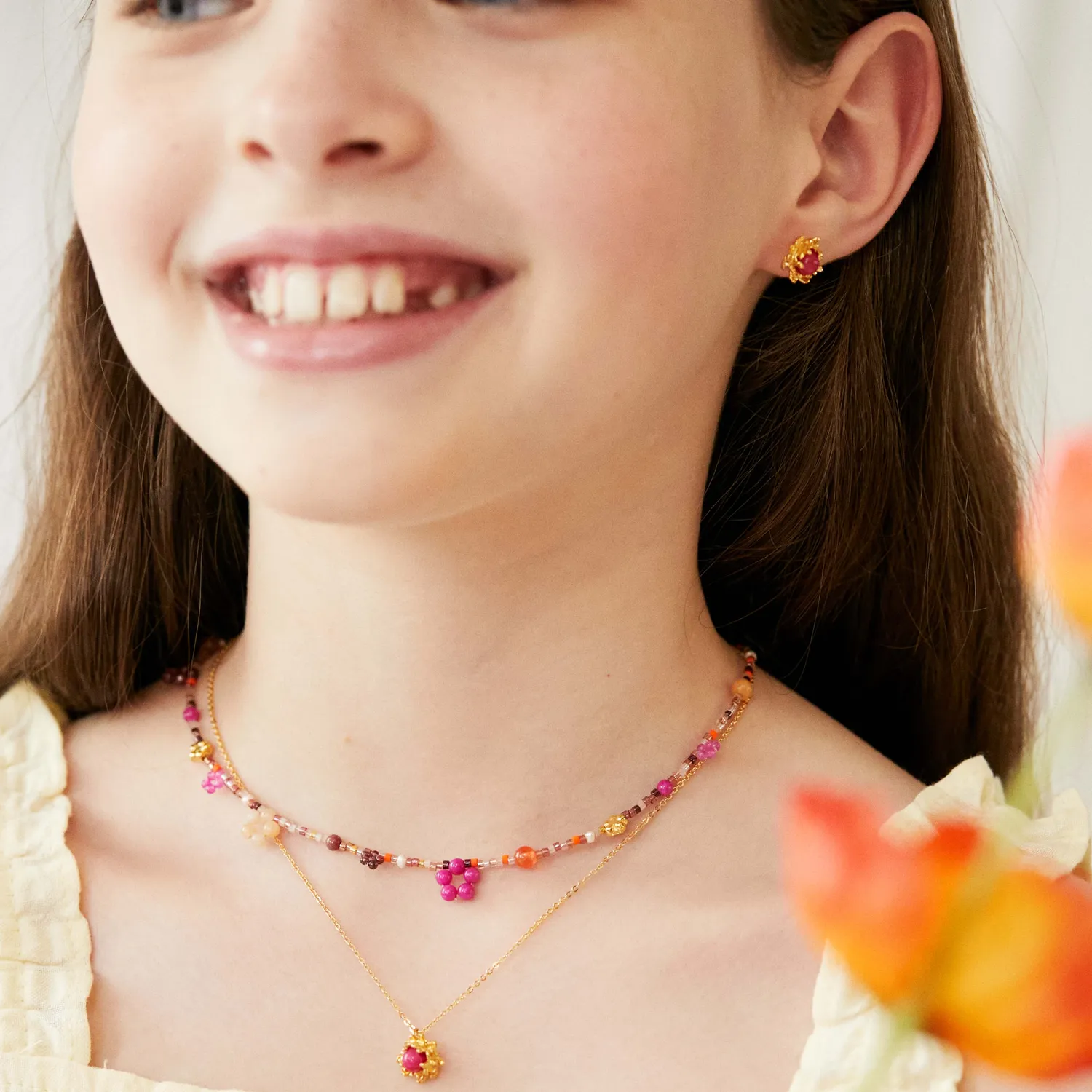 Elise Tsikis Magnolia collier enfant perles 32 cm