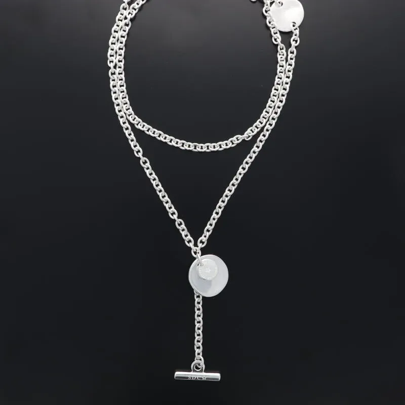 Secret de Cuir N°45 sautoir 3 pastilles plaqué argent